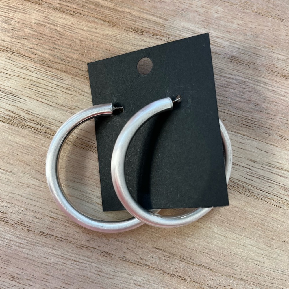Silver hoop earrings